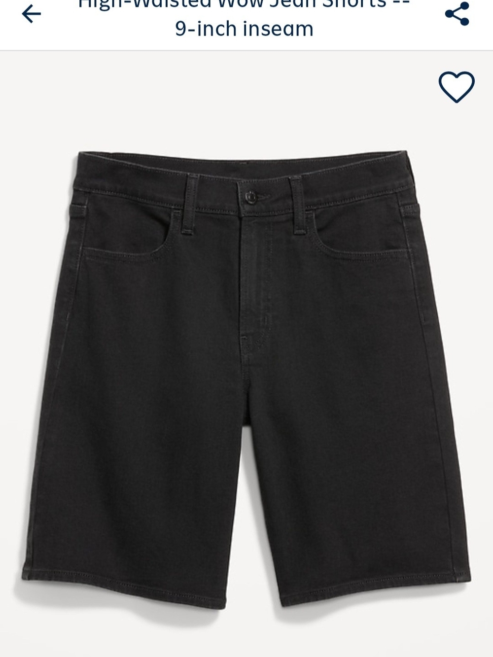 Women's Black High-Waisted Wow Jean Shorts